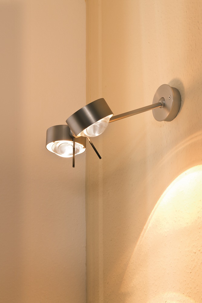 Top Light PUK MINI WING TWIN LED-Wandleuchte 20cm chrom matt 2-09201-LED
