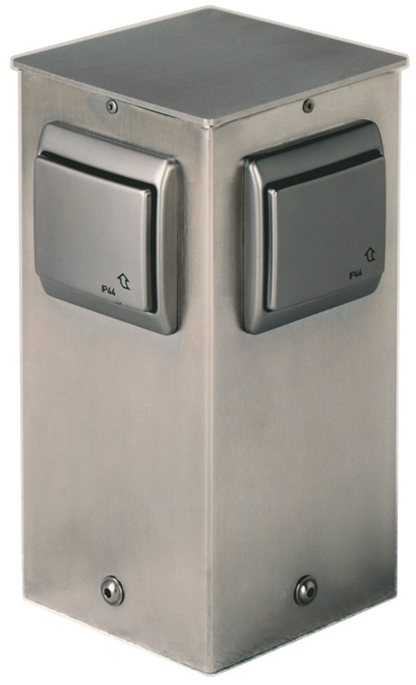 Albert Steckdosensäule 4-fach Edelstahl 692119