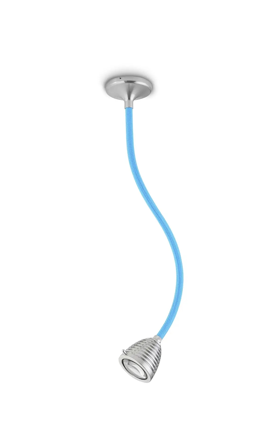 Less ́n ́more ATHENE LED-Einbauleuchte, 45 cm Flexwelle Blau, Kopf Alu, Casambi A-MDL2-C-KA-FTB