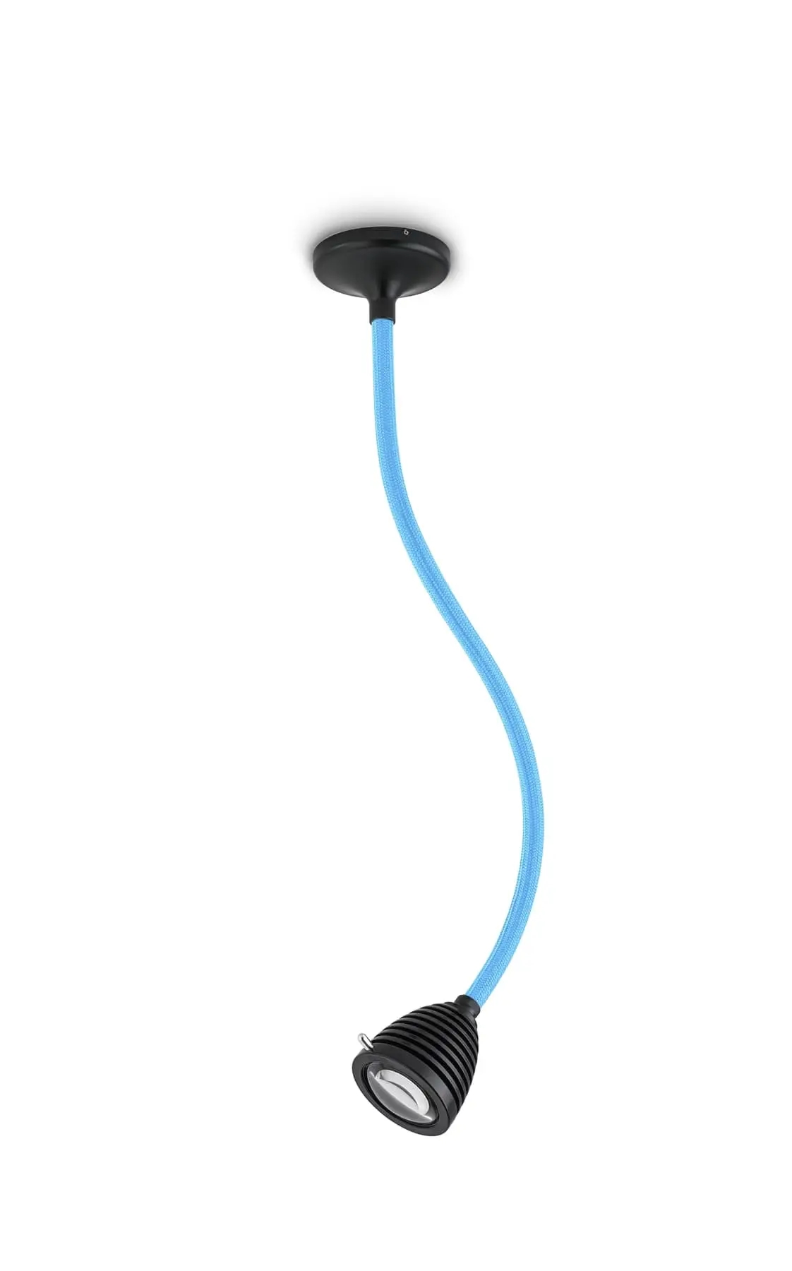 Less ́n ́more ATHENE LED-Einbauleuchte, 45 cm Flexwelle Blau, Kopf Schwarz, Casambi A-MDL2-C-KS-FTB