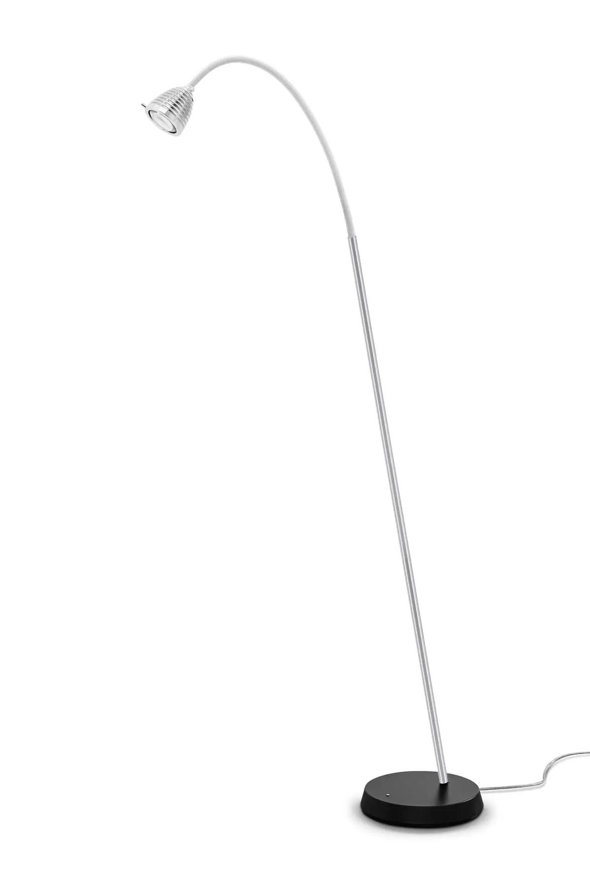 Less ́n ́more ATHENE LED-Leseleuchte, 45 cm Flexwelle Weiß, Kopf Alu, mit Tastdimmer A-SL3-S-KA-FTW