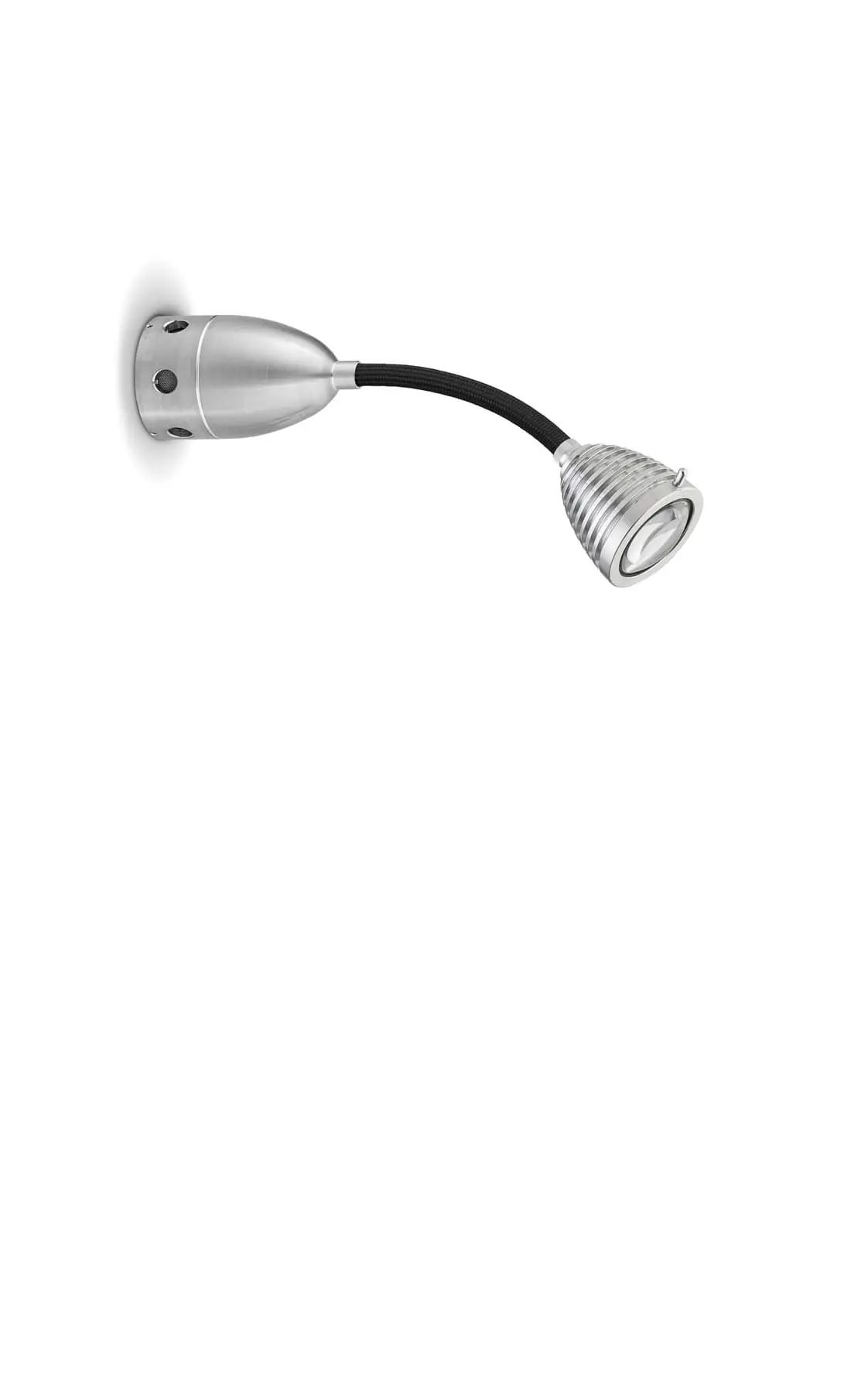 Less ́n ́more ATHENE LED-Wand-/Deckenleuchte, 15 cm Flexwelle Schwarz, Kopf Alu, mit Tastdimmer A-BDL1-S-KA-FTS