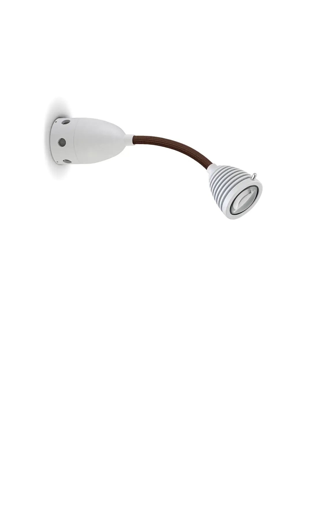 Less ́n ́more ATHENE LED-Wand-/Deckenleuchte, 15 cm Flexwelle Braun, Kopf Weiß, mit Tastdimmer A-BDL1-S-KW-FTU