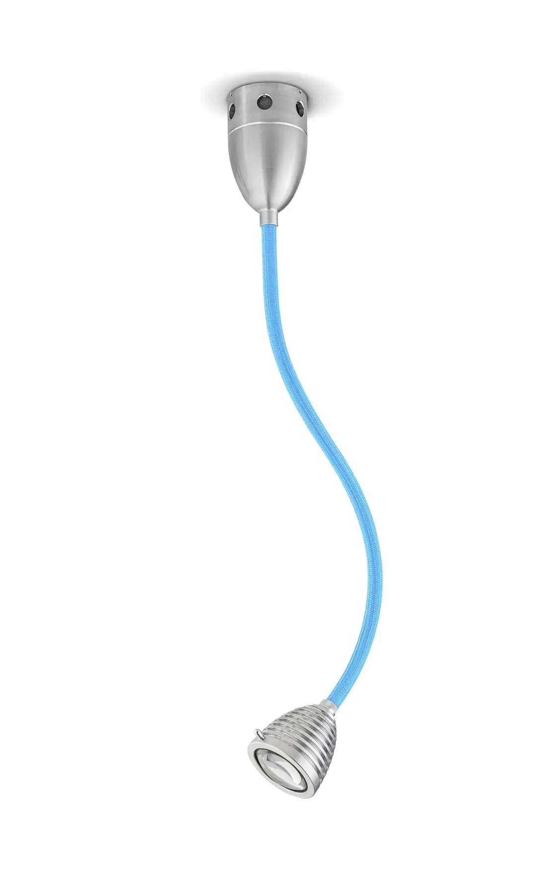 Less ́n ́more ATHENE LED-Wand-/Deckenleuchte, 45 cm Flexwelle Blau, Kopf Alu, Dali A-BDL2-D-KA-FTB