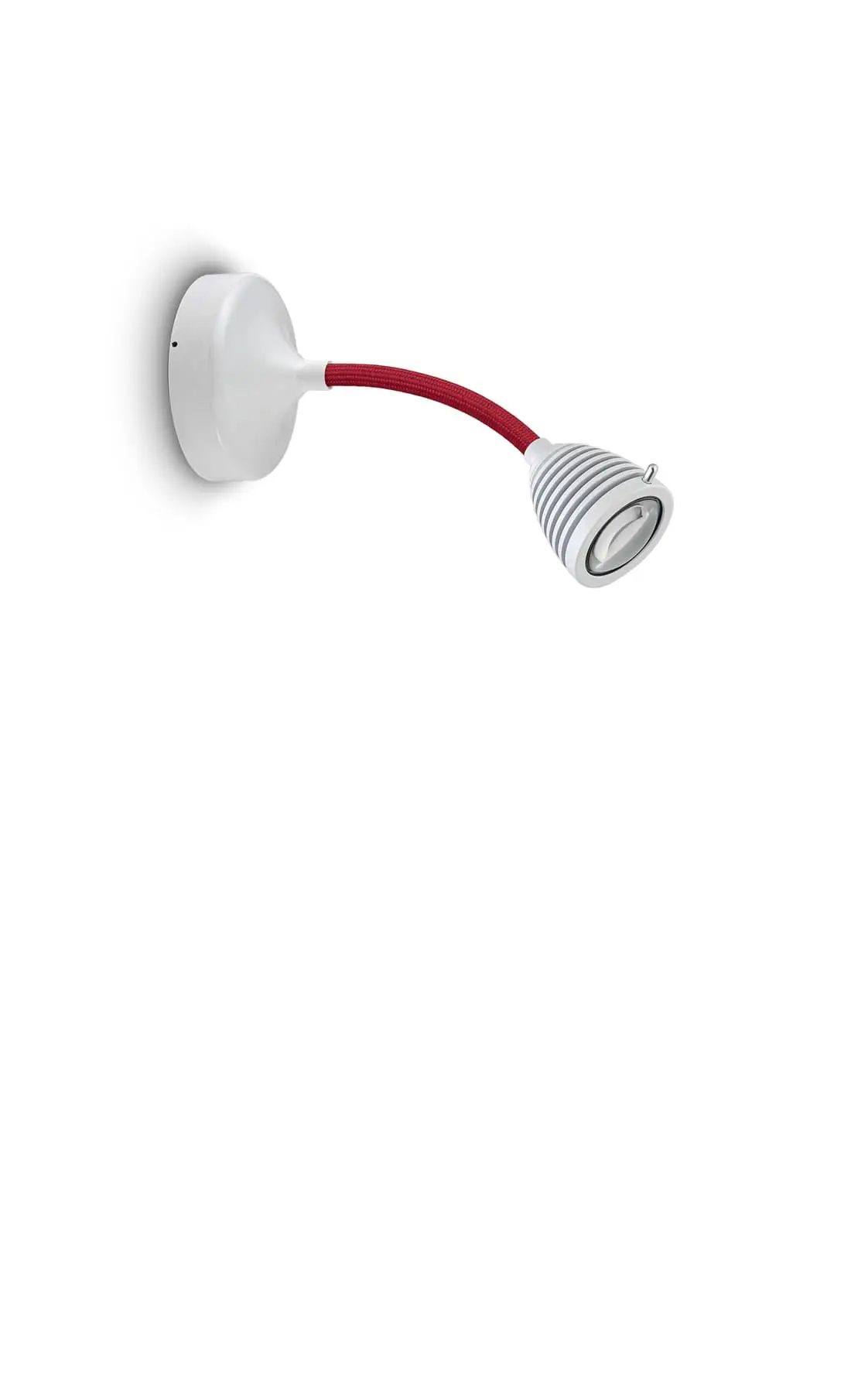 Less ́n ́more ATHENE LED-Wand- /Deckenleuchte, 15 cm Flexwelle Rot, Kopf Weiß, phasendimmbar A-WDL1-P-KW-FTR