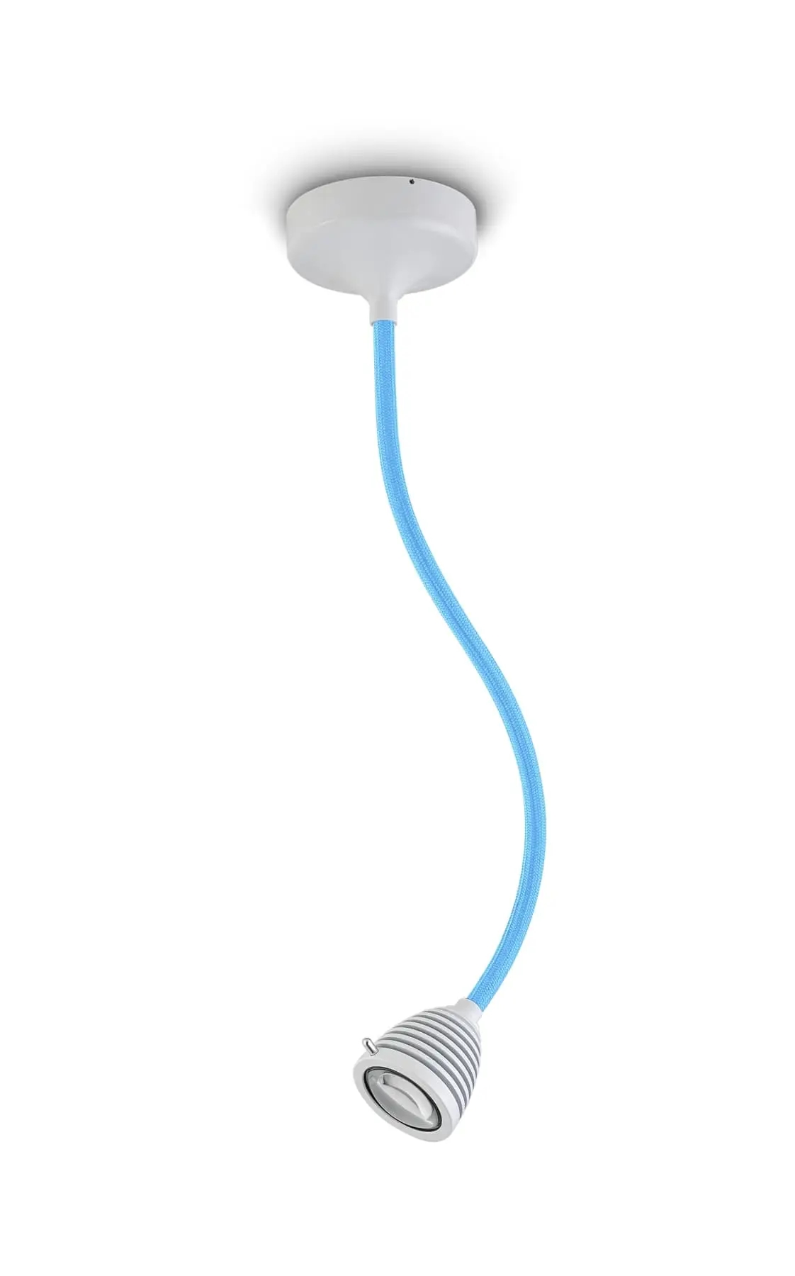 Less ́n ́more ATHENE LED-Wand- /Deckenleuchte, 45 cm Flexwelle Blau, Kopf Weiß, phasendimmbar A-WDL2-P-KW-FTB