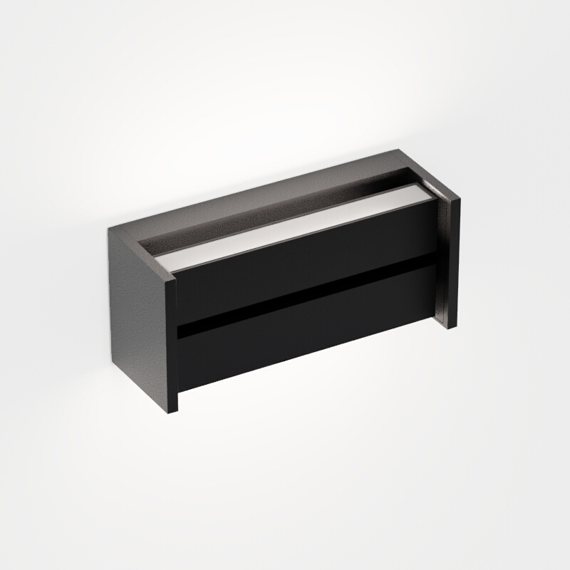 IP44.de Leuchten LED-Wandaußenleuchte SLAT 2700K 16W schwarz 91130-27-BL