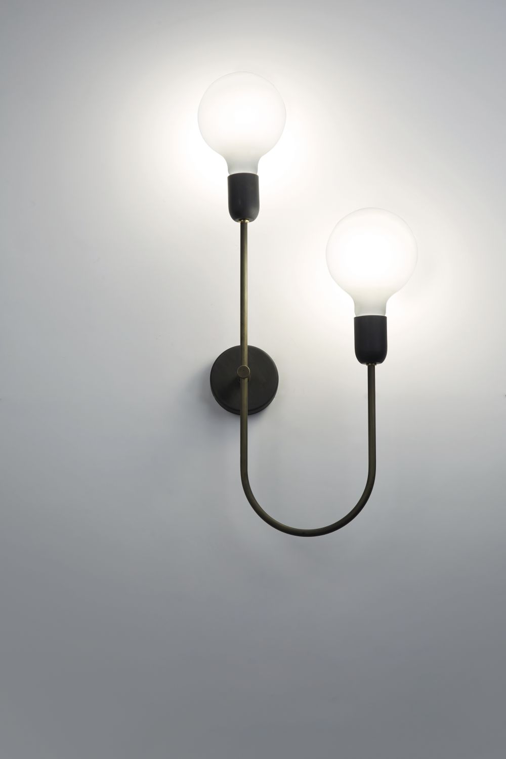 Cattaneo LED-Wandleuchte SMITH rohes Messing 22x50cm 904/2 A-Raw Brass