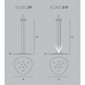 Icone Minitallux LED-Pendelleuchte SCUDO S9 / S10