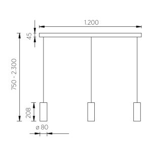 3er-LED-Pendelleuchte HELLI Bronze