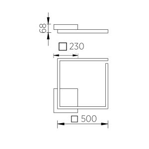 Knapstein LED-Deckenleuchte YOKO 50x50cm schwarz 91.369.07