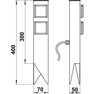 Steckdosenspieß 2-fach Edelstahl (für EU-Stecker)