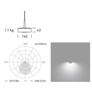 Ribag ARVA 14cm LED-Einzelpendel (ohne Baldachin)