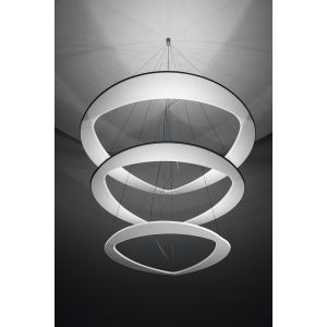 LED-Pendelleuchte DIADEMA 50cm/70cm/90cm weiß/gold 2700K/3000K (3 Ringe)