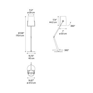 Diesel Stehleuchte FORK anthrazit/grau 505016