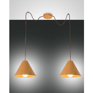 Fabas Luce 2er-Pendelleuchte ESINO Eiche 3630-46-215