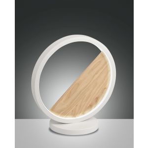 Fabas Luce LED-Tischleuchte PIERRE Weiß/Holz 3695-30-102