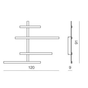 Giarnieri LED-Wand-/Deckenleuchte RAKE 120x91cm