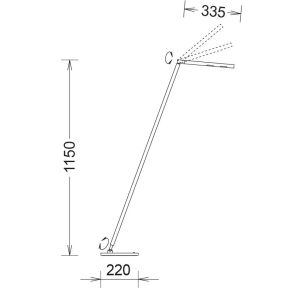 LED-Leseleuchte DINA Bronze (mit Gestensensor)