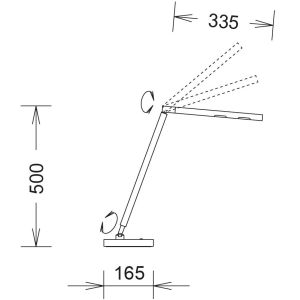 LED-Tischleuchte DINA Chrom glänzend (mit Gestensensor)