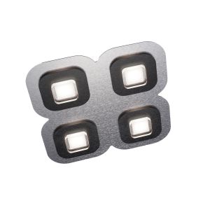 LED-Deckenleuchte AP 48x48cm Alu/schwarz
