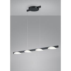 4er-LED-Pendelleuchte POLE 125cm schwarz