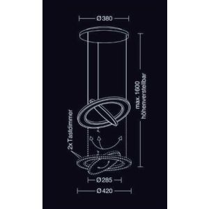 Holtkötter LED-Pendelleuchte SUPERNOVA schwarz 2120-2-55