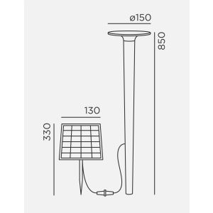 IP44.de Leuchten LED-Akku-Solar-Erdspießleuchte LIX SPIKE schwarz 93093-BL