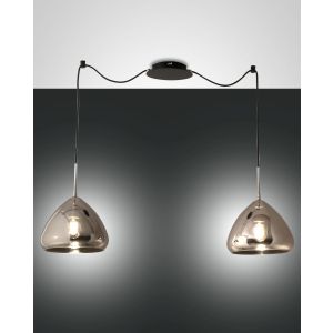 Fabas Luce 2er-Pendelleuchte GLOW Schwarz Verchromt 3667-42-138