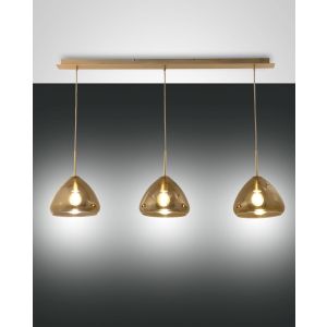 3er-Pendelleuchte GLOW Messing