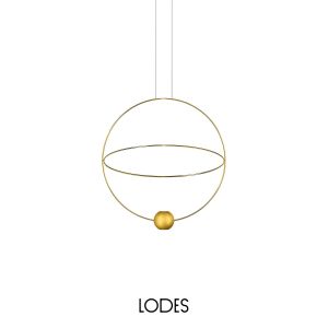 Lodes LED-Pendelleuchte ELARA 60cm/80cm schwarz/gold 2700K/3000K 20621