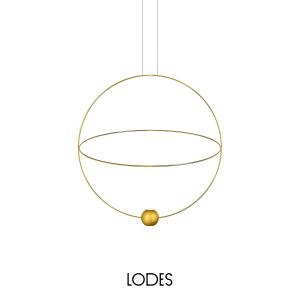 Lodes LED-Pendelleuchte ELARA 60cm/80cm schwarz/gold 2700K/3000K 20621