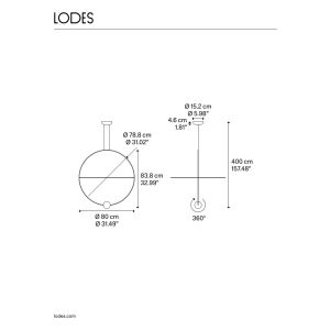 Lodes LED-Pendelleuchte ELARA 60cm/80cm schwarz/gold 2700K/3000K 20621