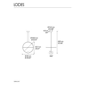 Lodes LED-Pendelleuchte ELARA 60cm/80cm schwarz/gold 2700K/3000K 20621