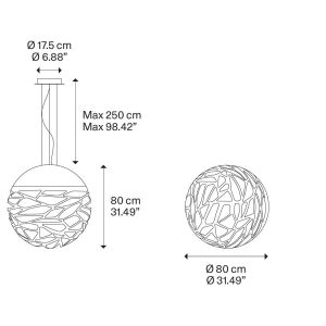 Lodes Pendelleuchte KELLY SPHERE weiß 14122 weiß