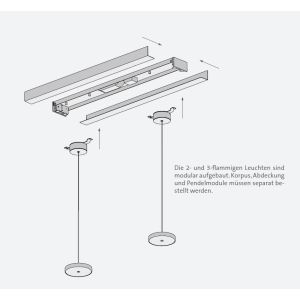 Höhenverstellbare LED-2er-Pendelleuchte DECENT