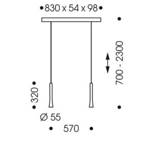 Oligo RIO LED-2er-Pendelleuchte mit Höhenverstellung