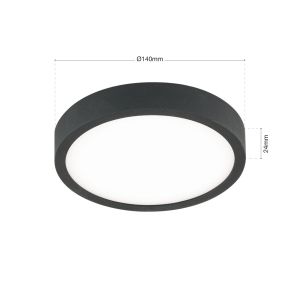 Orion LED-Wand-/Deckenleuchte BULLY 14cm Schwarz DL 7-657/14 schwarz