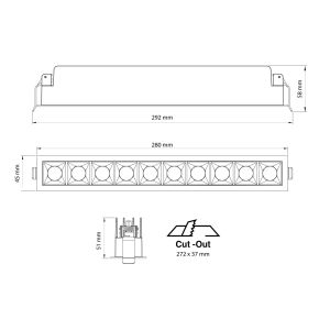 TLG SLC LED-Downlight PIXEL 10X schwarz/weiß 2700K/3000K SLC127