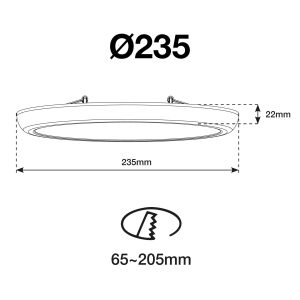 TLG SLC LED-Deckeneinbauleuchte IK06 ESSENTIA 23,5cm weiß (nicht dimmbar) SLC1501