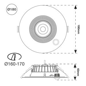 TLG SLC LED-Einbaustrahler SHIFT 18cm 13Watt weiß (mit Bewegungssensor) SLC1535