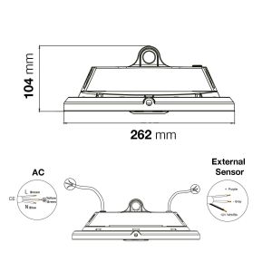 TLG SLC LED-Hochregalleuchte 26cm schwarz 4000K SLC8800