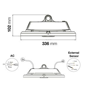 TLG SLC LED-Hochregalleuchte 33cm schwarz 4000K SLC8802