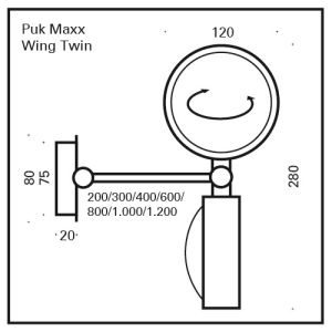 Top Light PUK MAXX WING TWIN LED-Wand-/Deckenleuchte