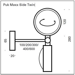 Top Light PUK MAXX SIDE TWIN LED-Wand-/Deckenleuchte
