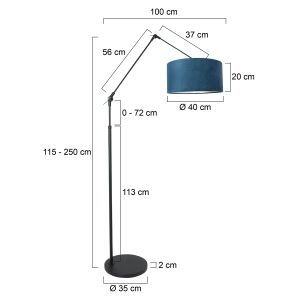 Steinhauer Lighting Stehleuchte PRESTIGE CHIC Blau Schwarz 8239ZW