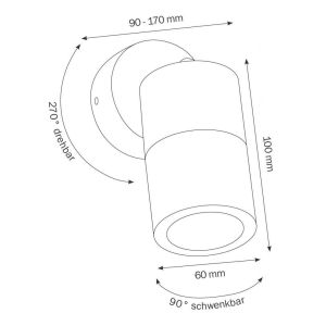 LCD Wandleuchte / Leuchtenkopf dreh- und schwenkbar 5122 