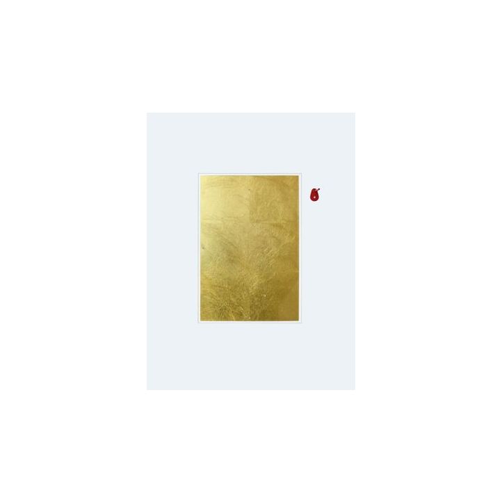 24 Karat Blau Flat Zusatzmodul von Ingo Maurer mit Blattgoldblende und roter Wandhalterung, flexibel kombinierbar für individuelle Lichtinstallationen. 24 Karat Blau Flat Zusatzmodul von Ingo Maurer mit Blattgoldblende und roter Wandhalterung, flexibel kombinierbar für individuelle Lichtinstallationen.