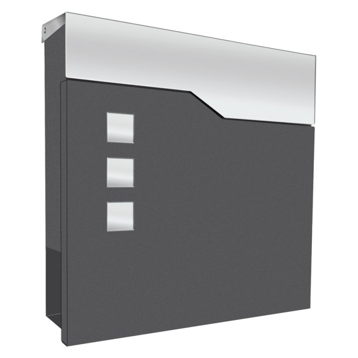 	LCD Briefkasten mit Zeitungsfach Edelstahl/anthrazit 3037