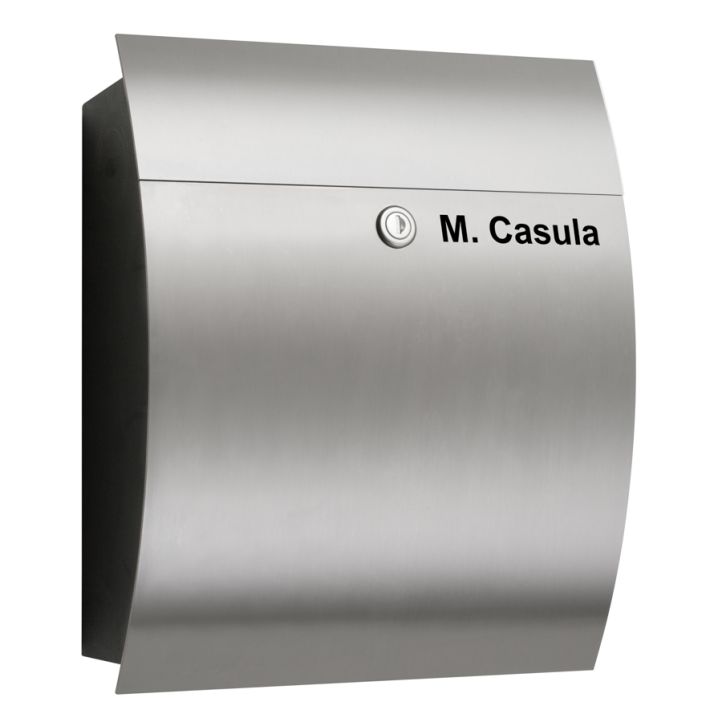 CMD Briefkasten mit Gravur; 14x31x40cm; Blende: Edelstahl; Korpus: Schwarz 47/Gravur CMD Briefkasten mit Gravur; 14x31x40cm; Blende: Edelstahl; Korpus: Schwarz 47/Gravur